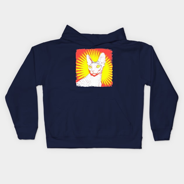 Cornish Rex Pop Art - Cat Lover Gift Kids Hoodie by PawPopArt